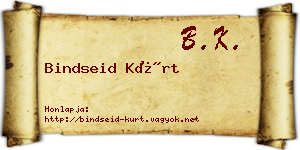 Bindseid Kürt névjegykártya